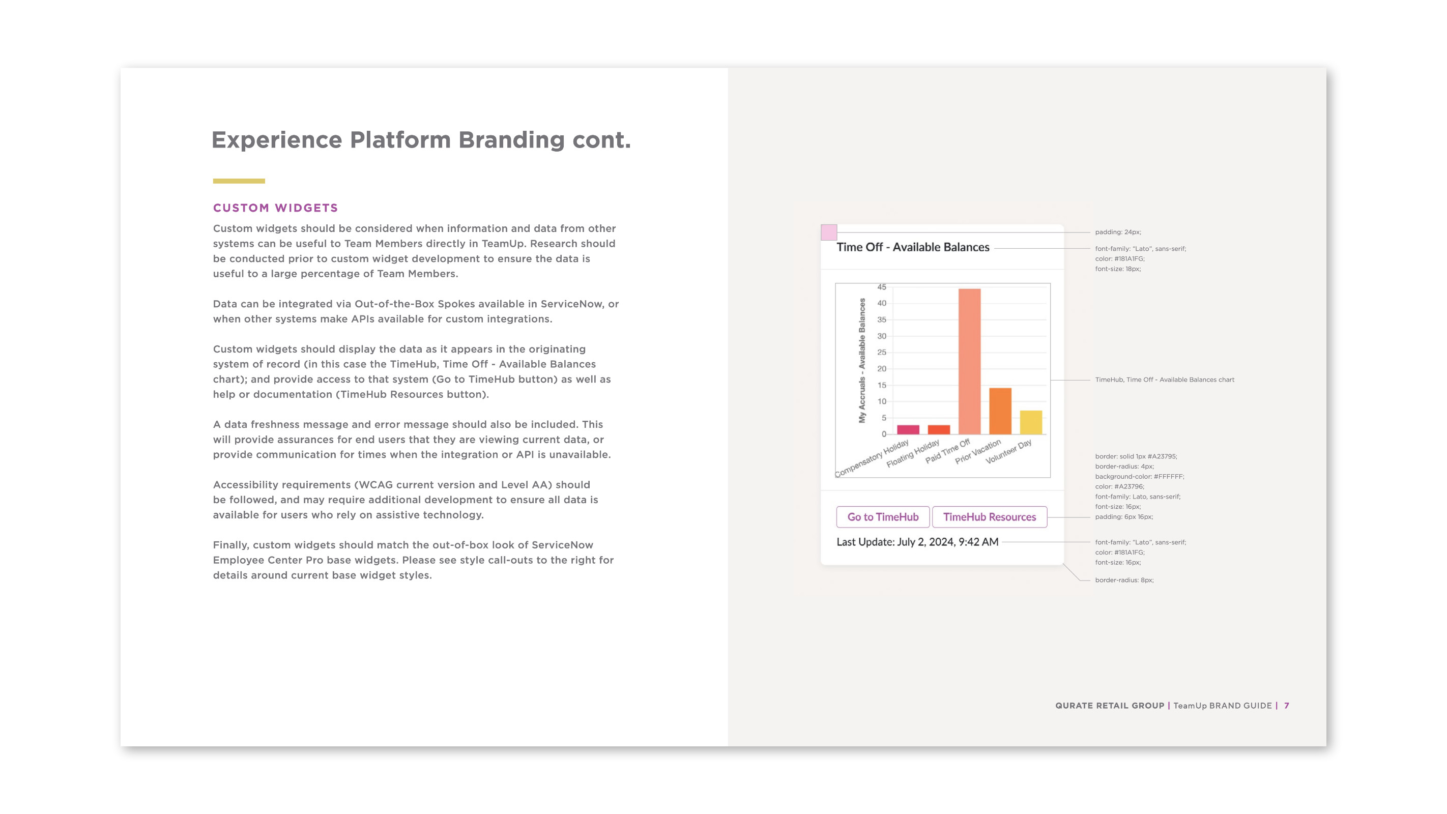 Brand style guide for TeamUp experience platform branding continued.