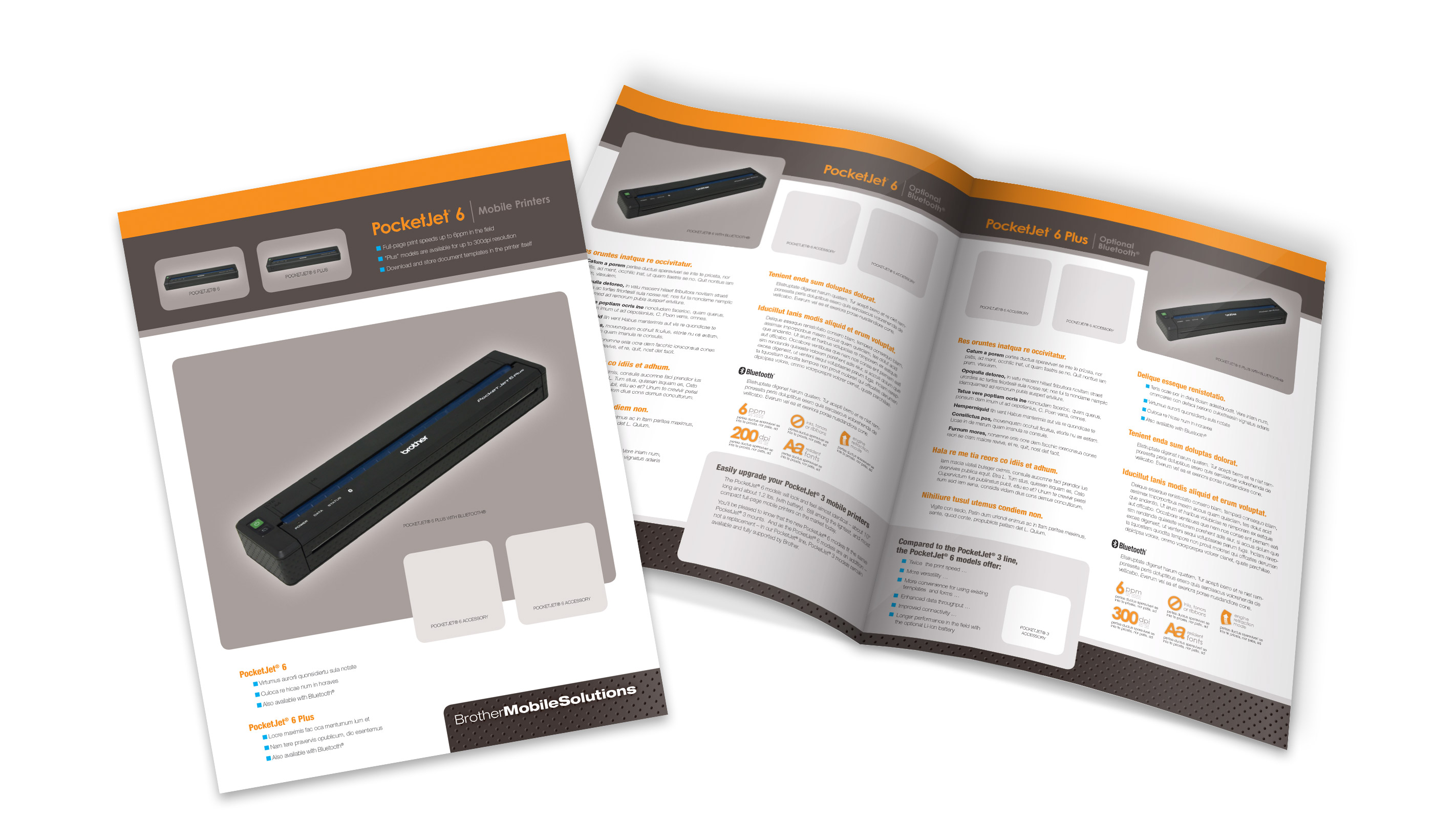 Mobile printer brochure sample.