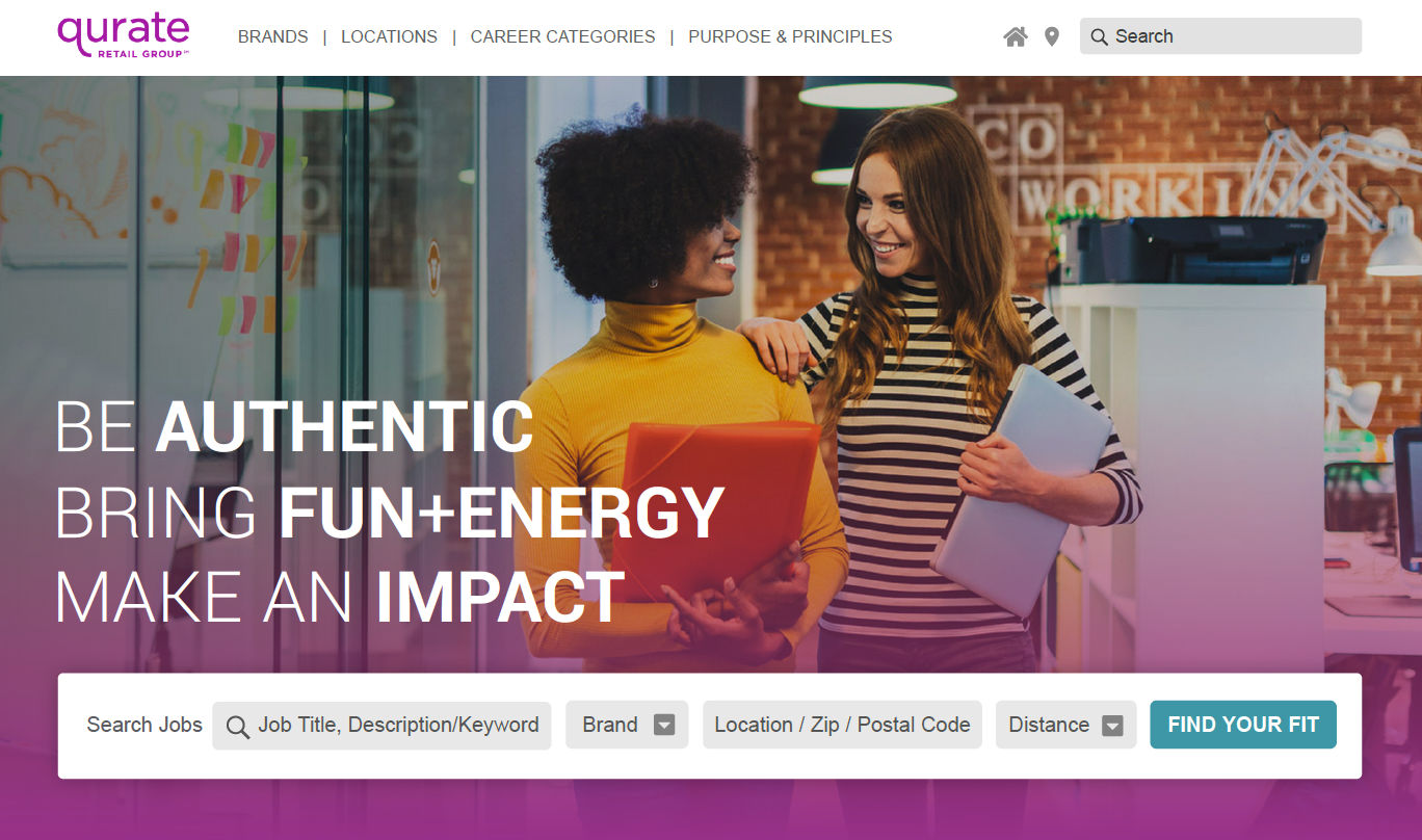 Qurate Retail Group landing page mock up.