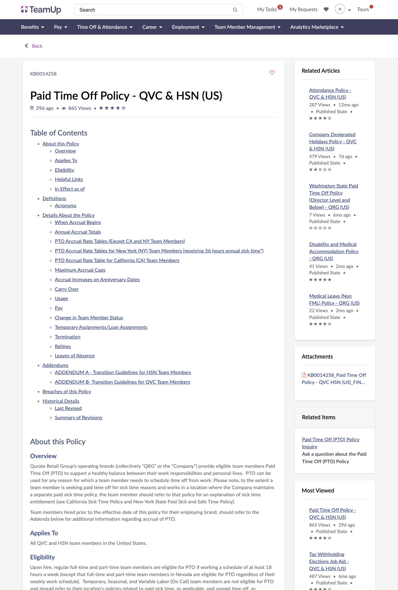 Qurate Retail Group job description template.