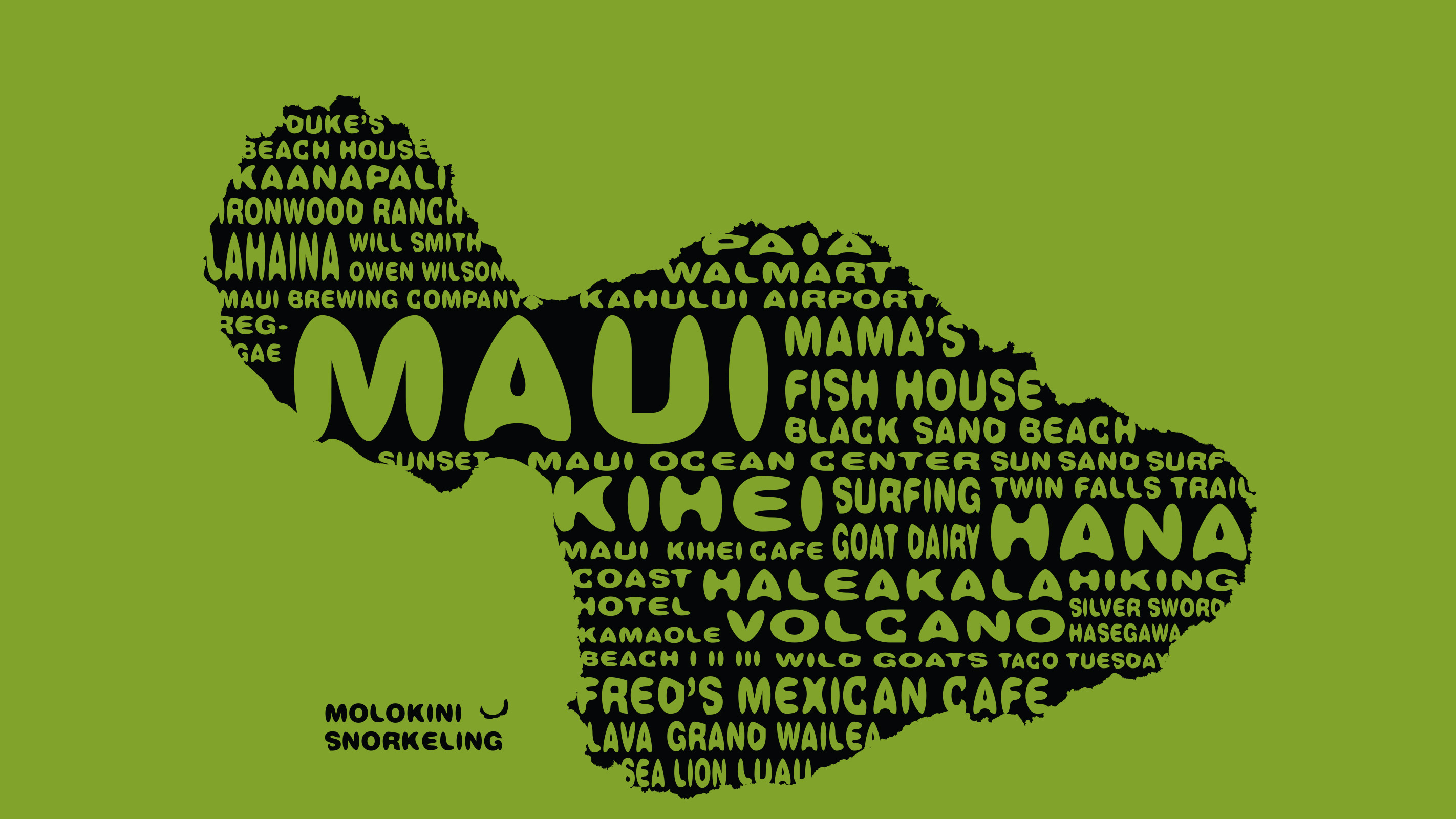 Maui map and first anniversary present sample.