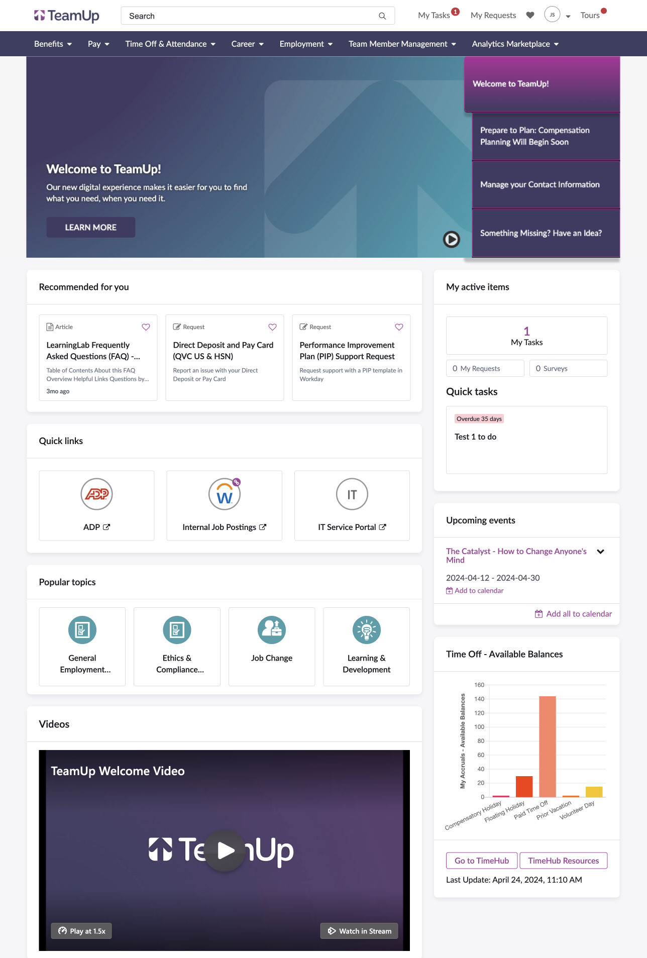 QVC US landing page template.